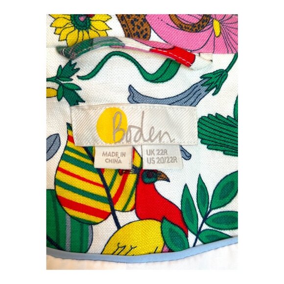 Boden NWOT Thea Wildlife Jungle Floral Linen Blazer Jacket Multicolor - Picture 10 of 12